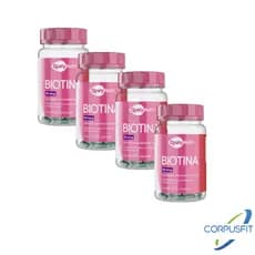 Kit 4x Biotina Vitamina Cabelos e Unhas 60 Caps  QualyNutri