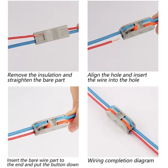 3clife-BR 28 Pcs Conector de Fiação Condutor 2 Posição Compacto Laranja Chama Retardador Nylon 11-28AWG PCT-2-2