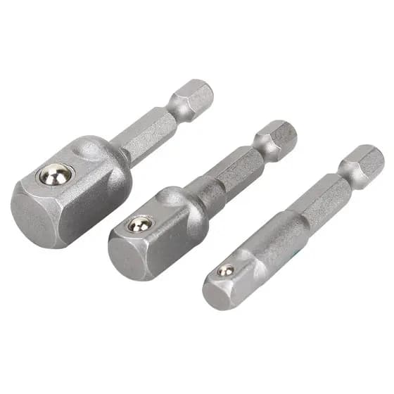 3clife-BR 3pcs Adaptador de soquete de broca Unidade sextavada para driver de impacto 1/4 3/8 1/2