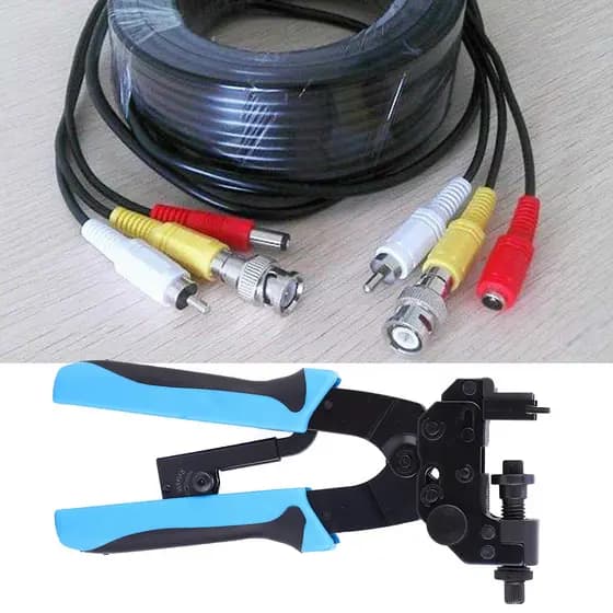 Alicate de crimpagem de compressão terminal F BNC RCA Crimper de rede de cabo coaxial ajustável