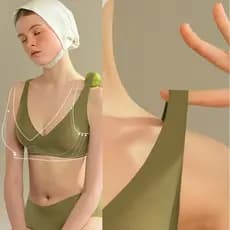 Sutiã de látex sem marcação Geléia gradiente de uma peça sem suporte de aço Sutiã feminino recebendo seios laterais Anti