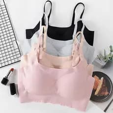 Sutiã Push-Up Feminino Seda Fria Sem Marca / Não Marca / Peito Envolto / Sem Aro De Aço