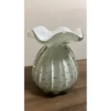 Vaso Trouxinha de Murano Branco M (15cm) - (vidro reforçado)