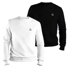 Kit 2 Moletom Masculino Gola Redonda Blusa De Frio Algodão Casaco Unissex Flanelado