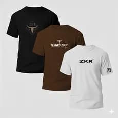 Kit 3 Camisa Masculina Camiseta Country 100% Algodão Texas Blusa Rodeio Varias Cores Oferta