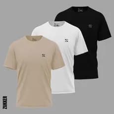Kit 3 Camisetas Masculinas Fio 30.1 Camisa 100% Algodão Blusa Gola Redonda Confortável Varias Cores
