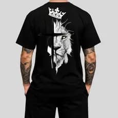 Camisa Camiseta Masculina Manga Curta Blusa Algodão Estampa Religiosa Varias Cores Oferta