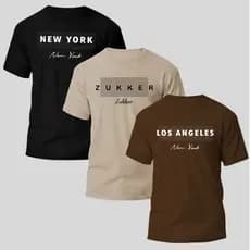 Kit 3 Camisetas Masculina 100% Algodão Fio 30.1 Gola Redonda Camisa Confortável Varias Cores Oferta