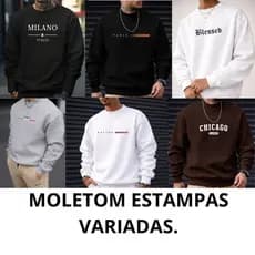 Kit 2 Moletom Masculino Algodão Blusa De Frio Confortável Estampas Variadas Varias Cores Oferta