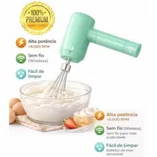 Mini Batedeira Elétrica Portátil Recarregável Sem Fio Alta Potência Mixer de Mão