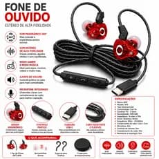 Fone de Ouvido com Fio e Microfone Cobre Driver, Intra Auricular, Esportivo Baixo Estéreo QKZ