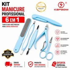 Kit Cortador De Unha Manicure e pedicure 6 em 1, removedor de cutículas