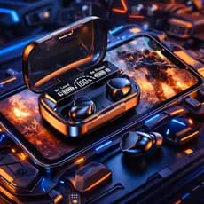 Fone de ouvido sem fio  bluetooth m10 de alta qualidade, moderno,design gamer com indicador de bateria