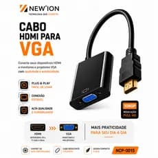 Adaptador de Hdmi e Vga Para Pc Tv Notebook Monitor, Material resistente e durável