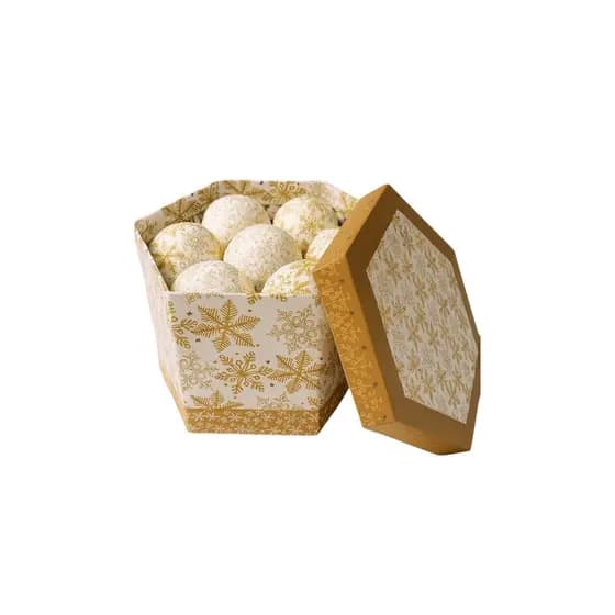14 Bolas de Natal Premium Enfeite Decoração Flocos de Neve