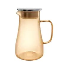Jarra De Vidro Borossilicato Tampa Inox 1,5l Listras Ambar