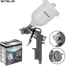 Pistola de Pintura Gravidade Stels Tanque 600 ml 3 Bicos 1,2 - 1,5 - 1,8 mm Acabamento Profissional