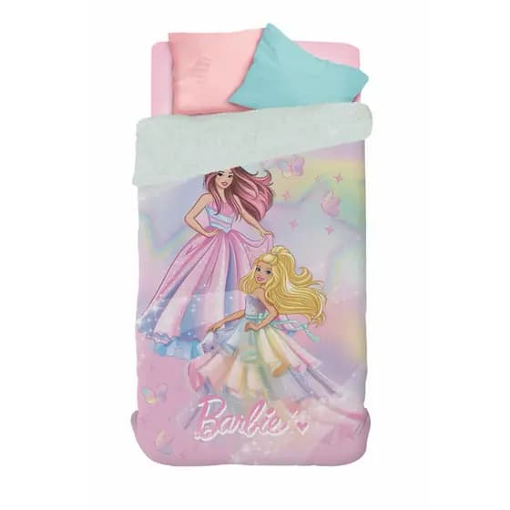 Edredom Solteiro Barbie Coberdrom Disney Com Sherpa Lepper 1,50x2,20 Estampa Digital