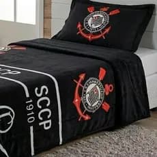 Cobertor Manta Solteiro Time Corinthians Timão Microfibra Jolitex
