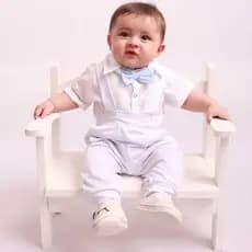 Conjunto para Bebê Menino Social com Suspensório e Gravata 100% Algodão