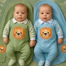 Kit Saída de Maternidade Leãozinho 100% Algodão: Conforto e Charme para o Melhor do seu Bebe