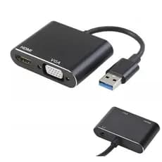 Adaptador USB 3.0 Para HDMI/VGA Com Áudio (P2) Pronta Entrega