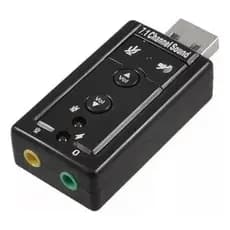 Placa De Som Usb 7.1 Canais Adaptador Audio Fone De Ouvido