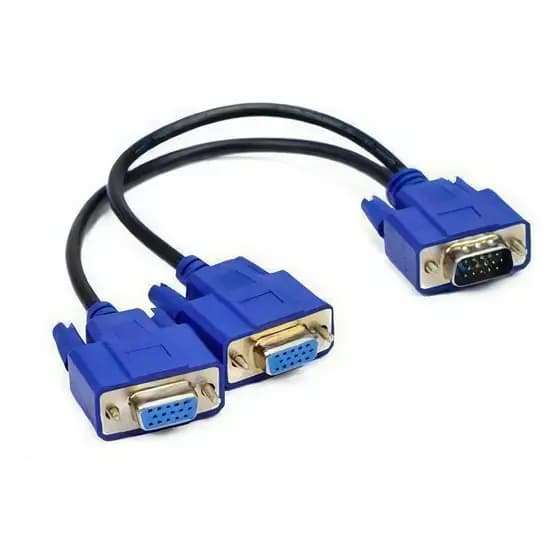 Cabo Y Vga Com Duas Saidas Vga Femea Duplicador