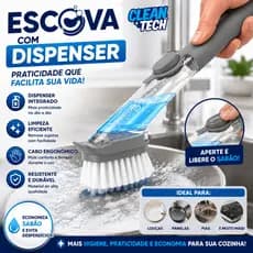 Escova Multiuso Com Dispenser Detergente Integrado Para Limpeza Pratica E Eficiente