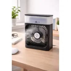 Ventilador Climatizador Portatil Usb Refrigere Casa Escritorio Preto