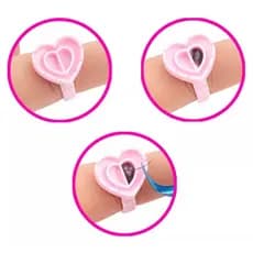 Anel Porta Cola Batoque Coração Flor Extensão Cílios 100 Un Cor Cereja