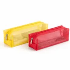 Estojo Necessaire Em Tela Resistente - Diversas Cores estojo escolar em tela vazada transparente