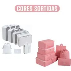 Bege claro ou Rosa - Organizador de Mala para Viagens 7 Peças - BM-F1068