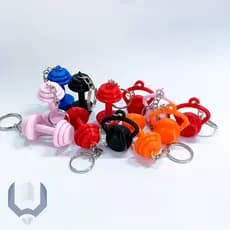 KIT 5 unidades Halteres ou Kettlebell Chaveiros com Cores Variadas