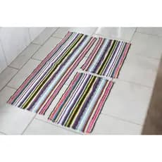 Tapete Trançado jogo 3 pcs cozinha porta entrada banheiro artesanal