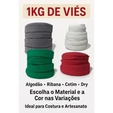 Kit Viés 1kg – Meia Malha, Ribana, Cetim, Dry