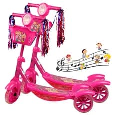 Patinete Infantil Princesa Sereia 3 Rodas Luz Musical Freio Altura Ajustável +3 Anos-Toy King Skates, Patins e Patinetes