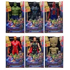 kids toys Disney bonecos da marvel avenger endgame, 30cm, super heróis thor, hulk, thanos, wolverine, homem-aranha, homem de ferro, figuras de ação, presentes, bonecos  Atacado de brinquedos