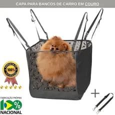 Capa Protetora Impermeável Cadeirinha Banco de Carro em Couro Cachorro Gato Pet + Cinto de Segurança