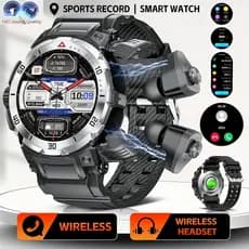 2024 Novo Relógio Inteligente GT100pro TWS Fone De Ouvido Dois Em Um Sem Fio Bluetooth Fones Duplos Chamada À Prova D'ág