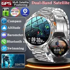 2025novo Relógio GPS Integrado Ao Ar Livre Militar Smartwatch Inteligente Masculino 1.46 " AMOLED Bússola Altímetro 540m