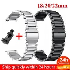 Pulseira De 22mm 20mm Para Samsung Galaxy Watch 4/5 40mm 44mm E Pro 45mm Watch4 Clássica De Aço Inoxidável Huawei GT/3/A