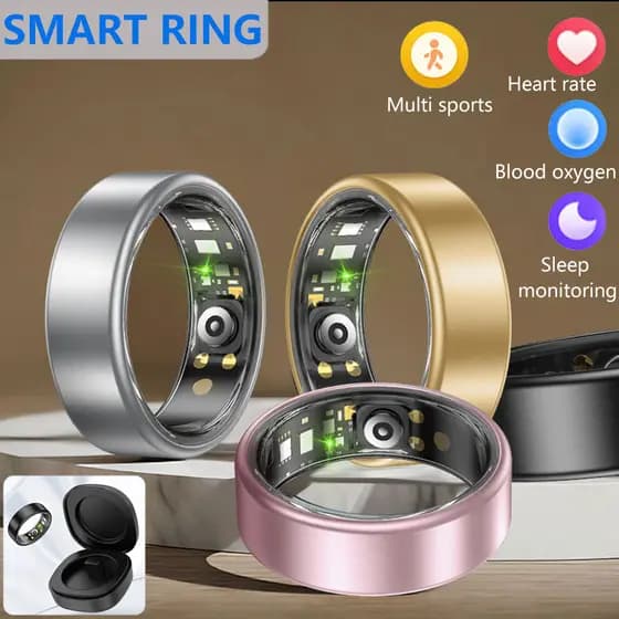 2026nova Moda Anel Inteligente 7 Cores Oxigênio No Sangue Freqüência Cardíaca Monitor De Sono Movimento Smartring IP68 &
