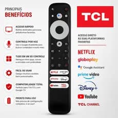 Controle Remoto Compatível Tv Tcl Smart Rc902v Fmr2 55p725 65p725 75p725 -  SEM comando de voz