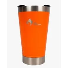 Copo Térmico FOX STAINLESS para Bebidas Quentes e Frias com Tampa 473 ml Cor Laranja