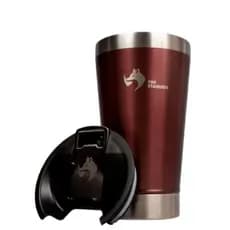 Copo Térmico Inox 473ml FOX STAINLESS Dupla Parede com Tampa Bebidas Quentes e Frias