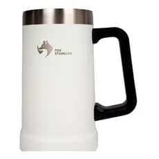 Caneca Térmica Inox 709ml FOX STAINLESS Dupla Parede com Alça e Tampa Café Academia