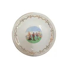 Antigo Prato de Porcelana Steatita com Temática Japonesa