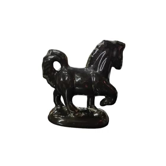 Antigo Cavalo Preto de Porcelana