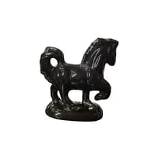 Antigo Cavalo Preto de Porcelana